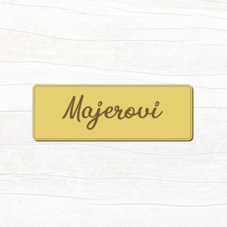 Dřevěná jmenovka na dveře (hořčicová)