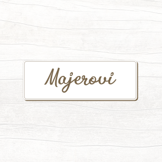 Dřevěná jmenovka na dveře (bílá)