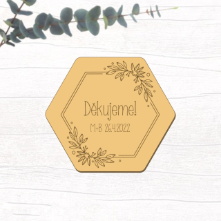 Svatební magnetky - hexagon (meruňkové) 
