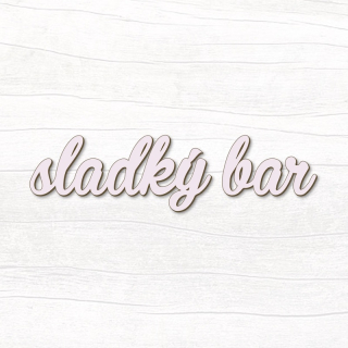 Dřevěný nápis - Sladký bar (růžový)