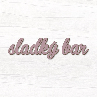 Dřevěný nápis - Sladký bar (růžový)