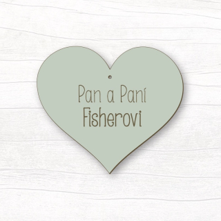 Srdce Pan a Paní + příjmení (mint)