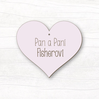 Srdce Pan a Paní + příjmení (růžové)