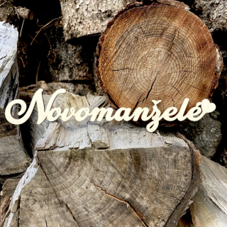 Dřevěný nápis - Novomanželé