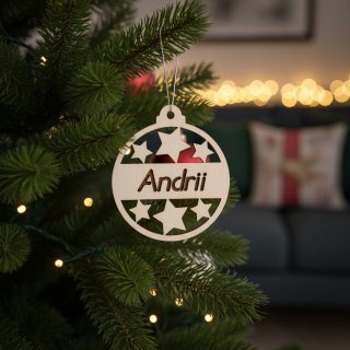 Dřevěná vánoční ozdoba se jménem