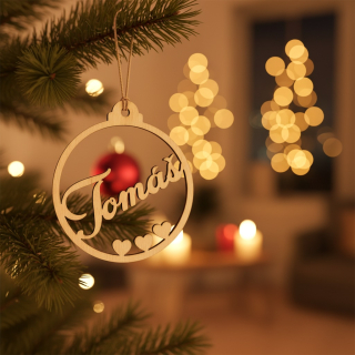 Dřevěná vánoční ozdoba se jménem
