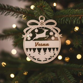 Dřevěná vánoční ozdoba se jménem