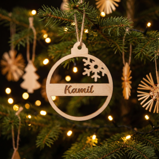 Dřevěná vánoční ozdoba se jménem