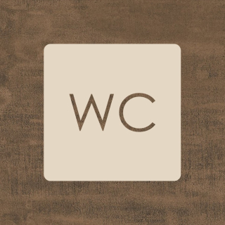 Dřevěná cedulka - WC 