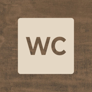 Dřevěná cedulka - WC