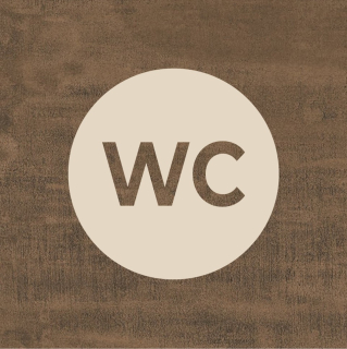 Dřevěná cedulka - WC 