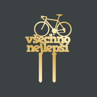 Zlatý zápich do dortu pro cyklistu