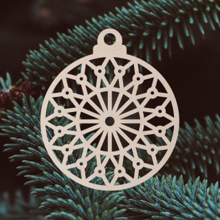 Dřevěná vánoční ozdoba s mandalou