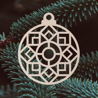 Dřevěná vánoční ozdoba s mandalou