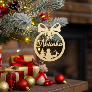 Zlatá vánoční ozdoba se jménem
