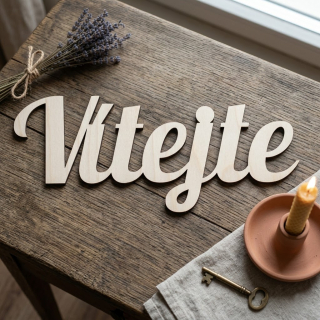 Dřevěný nápis - Vítejte