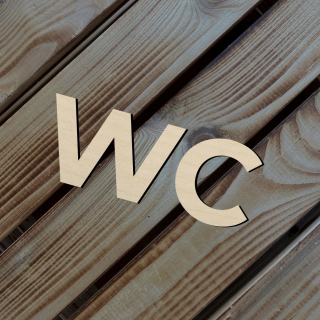 Dřevěný nápis - WC