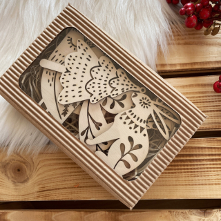 Dárková krabička s dřevitou výplní (15x10 cm)