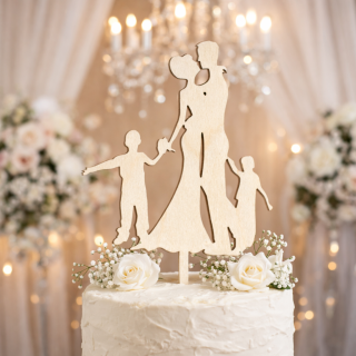 Zápich do dortu - Novomanželé a dvě děti