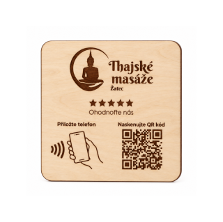 NFC / QR destička pro Google recenze s vlastním logem