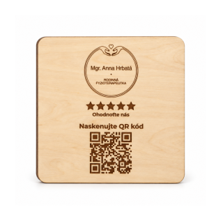 QR destička pro Google recenze s vlastním logem