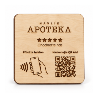 NFC / QR destička pro Google recenze s vlastním logem