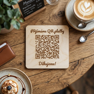 Destička s QR kódem pro přijímání plateb