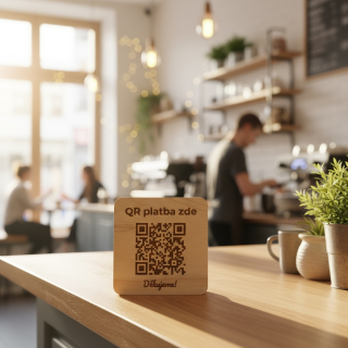 Destička s QR kódem pro přijímání plateb