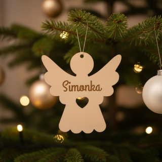 Dřevěný anděl se jménem na přání