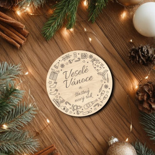 Vánoční magnetka s přáním