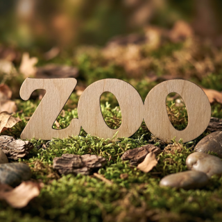 Dřevěný nápis - ZOO