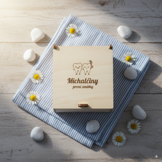 Dřevěná krabička na první zuby