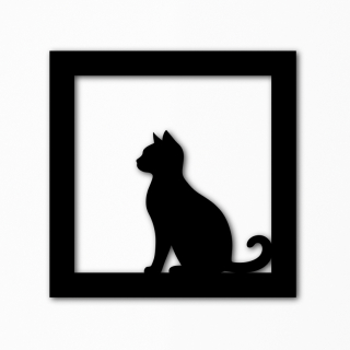 Dřevěný obrázek - Kočka