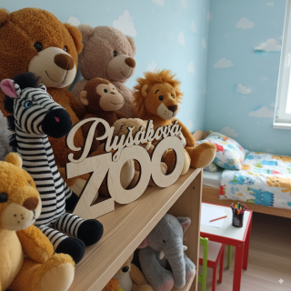 Dřevěný nápis - Plyšáková ZOO