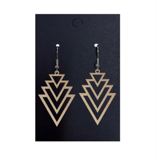 Dřevěné geometrické náušnice