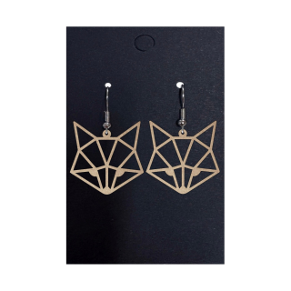 Dřevěné geometrické náušnice - Liška