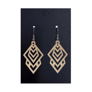 Dřevěné geometrické náušnice