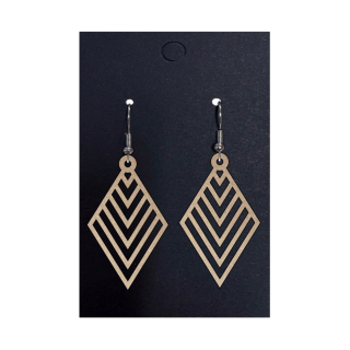 Dřevěné geometrické náušnice