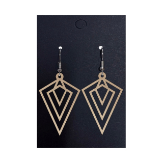 Dřevěné geometrické náušnice