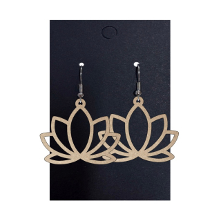 Dřevěné náušnice - Lotus