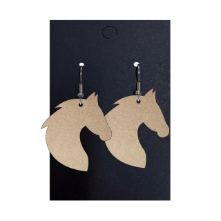 Dřevěné náušnice - Kůň