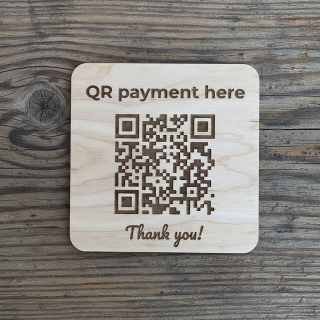 Destička s QR kódem pro okamžité platby