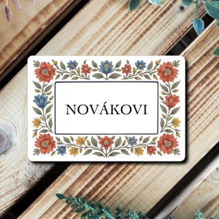 Folklórní jmenovka na dveře