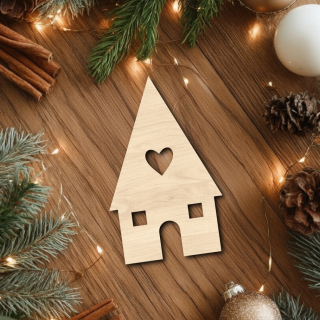 Dřevěná dekorace - Vánoční domeček