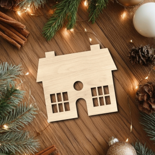 Dřevěná dekorace - Vánoční domeček