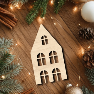 Dřevěná dekorace - Vánoční domeček