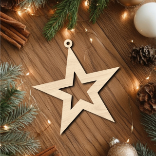 Dřevěná vánoční ozdoba - Hvězda