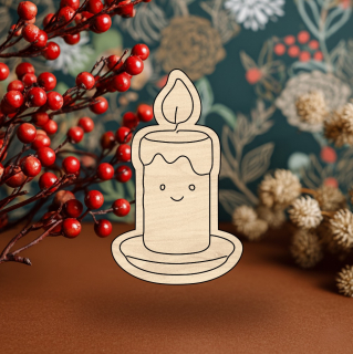 Dřevěný výřez pro tvoření - Svíčka