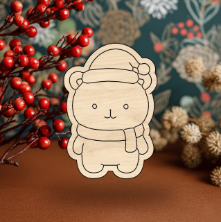 Dřevěný výřez pro tvoření - Medvidek