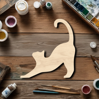 Dřevěný výřez pro tvoření - Kočka
